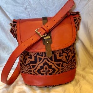Spartina Orange and Brown Purse